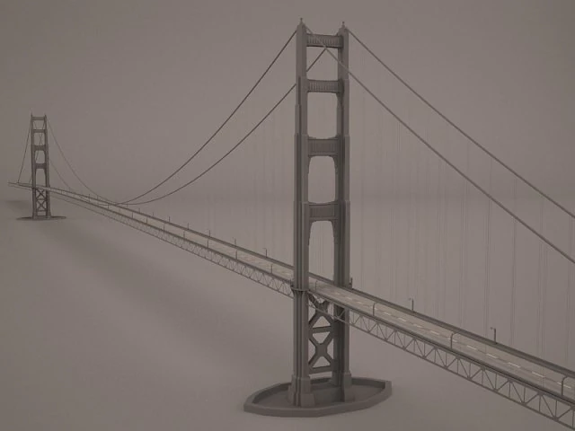 Golden gate bridge 3D Model .c4d .max .obj .3ds .fbx .stl .blend 