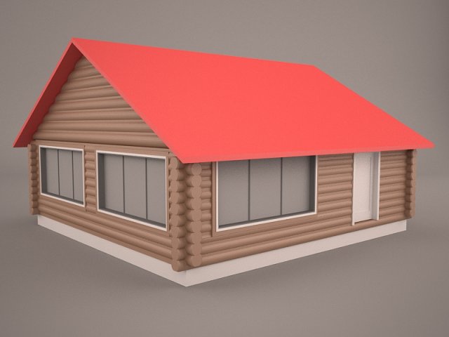 Wooden house medium 3D Model .c4d .max .obj .3ds .fbx .stl .blend 