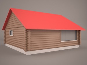Wooden house medium 3D Model