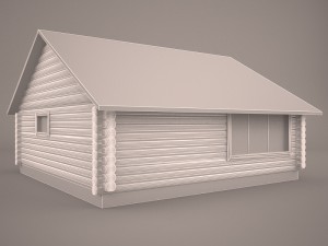 Wooden house medium 3D Model