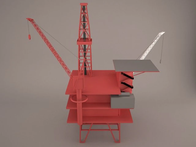 Oil rig 3D Model .c4d .max .obj .3ds .fbx .stl .blend 