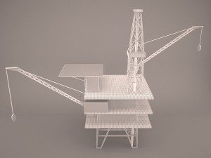 Oil rig Modello 3D