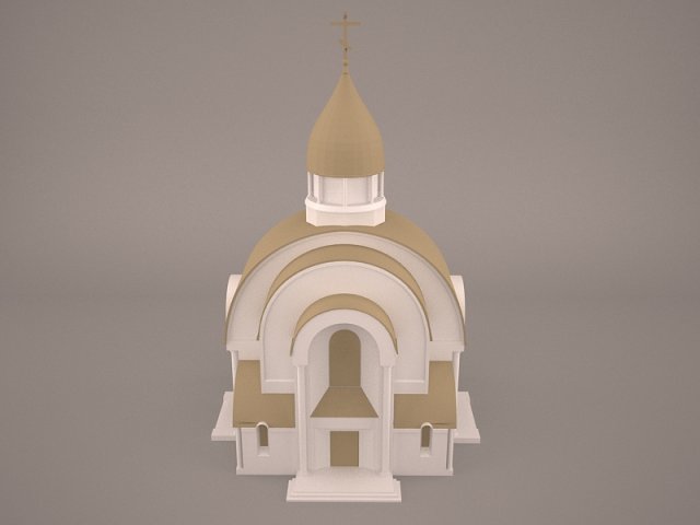 Russian church 3D Model .c4d .max .obj .3ds .fbx .stl .blend 