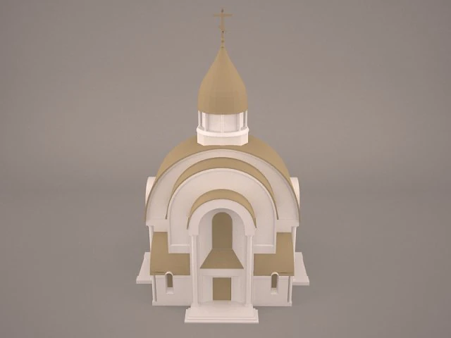 Russian church 3D Model .c4d .max .obj .3ds .fbx .stl .blend 