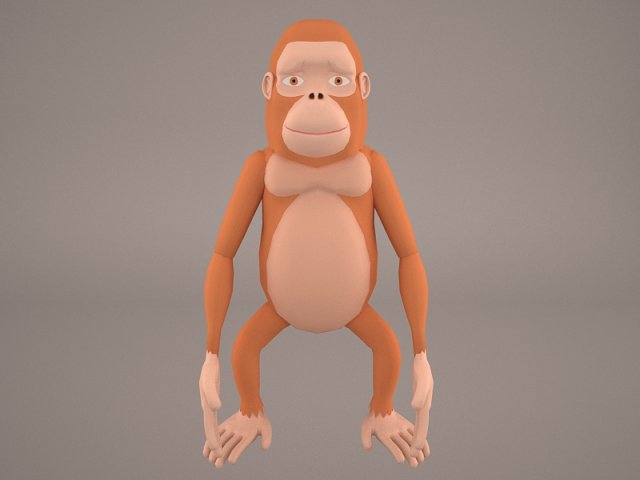 Cartoon ape 3D Model .c4d .max .obj .3ds .fbx .stl .blend 