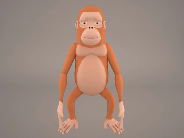 Cartoon ape 3D Model .c4d .max .obj .3ds .fbx .stl .blend 