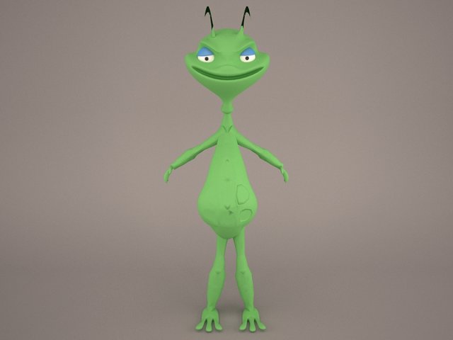 Cartoon grasshopper 3D 模型 .c4d .max .obj .3ds .fbx .stl .blend 