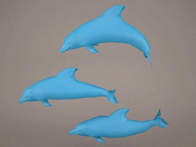 Dolphins 3D Model .c4d .max .obj .3ds .fbx .stl .blend 