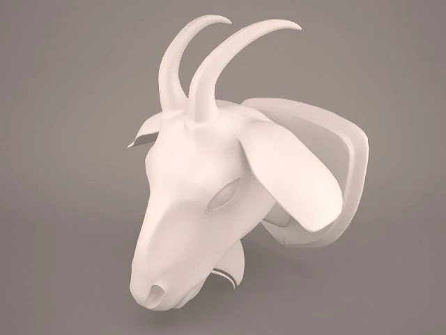Goat head 3D Model .c4d .max .obj .3ds .fbx .stl .blend 