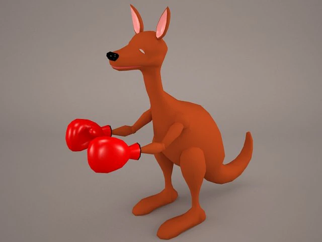 Cartoon kangaroo 3D Model .c4d .max .obj .3ds .fbx .stl .blend 