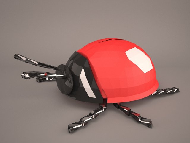 Cartoon ladybug 3D Modell .c4d .max .obj .3ds .fbx .stl .blend 