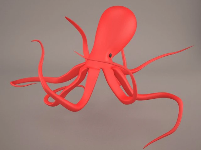 Cartoon octopus 3D Model .c4d .max .obj .3ds .fbx .stl .blend 