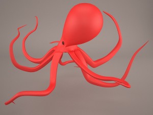 Cartoon octopus 3D Модель