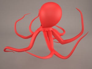 Cartoon octopus 3D Модель