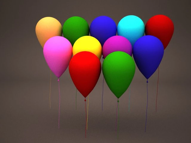 balloons 3D Model .c4d .max .obj .3ds .fbx .stl .blend 
