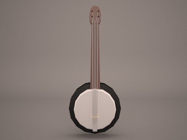 banjo Model 3D .c4d .max .obj .3ds .fbx .stl .blend 
