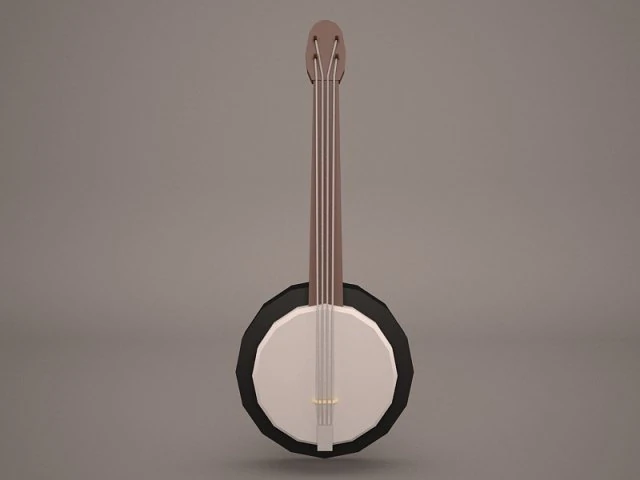 banjo 3D Model .c4d .max .obj .3ds .fbx .stl .blend 