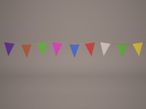 flags banner Modelo 3D