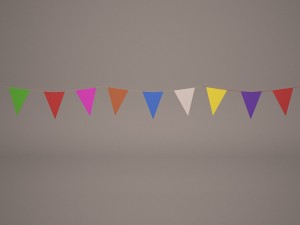 flags banner Modelo 3D