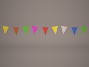 flags banner Modelo 3D