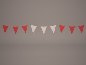 flags banner Modelo 3D