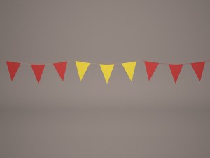 flags banner Modelo 3D