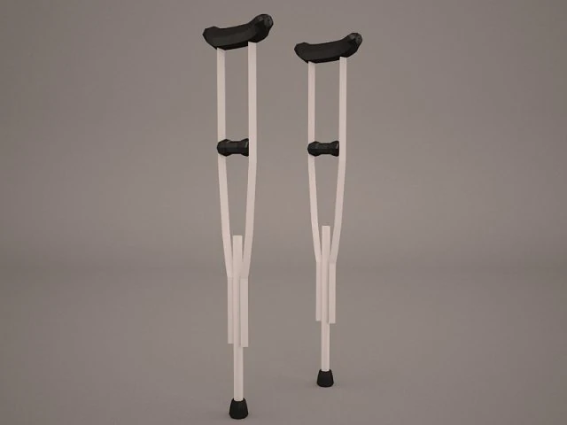 crutches 3D Model .c4d .max .obj .3ds .fbx .stl .blend 
