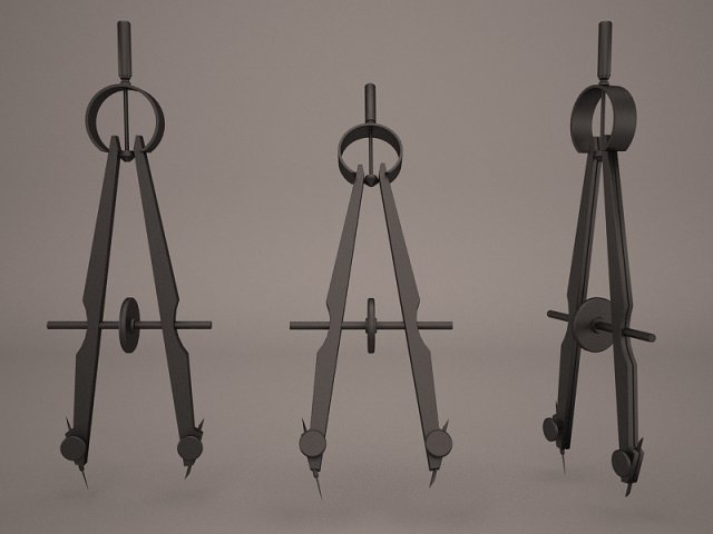 drafting compass 3D Модель .c4d .max .obj .3ds .fbx .stl .blend 