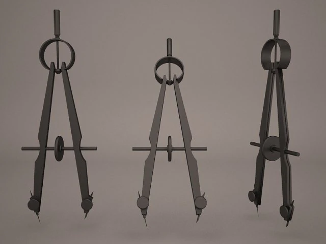 drafting compass 3D Model .c4d .max .obj .3ds .fbx .stl .blend 