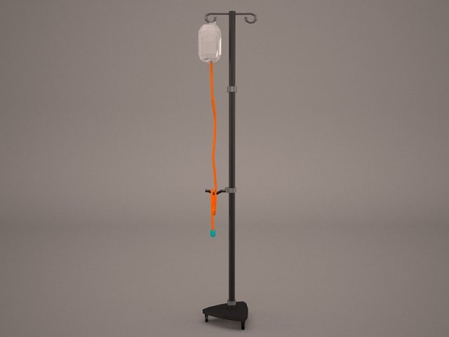 hospital iv stand Modelo 3D .c4d .max .obj .3ds .fbx .stl .blend 