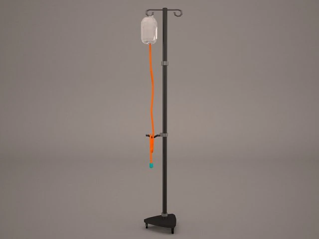 hospital iv stand 3D Model .c4d .max .obj .3ds .fbx .stl .blend 