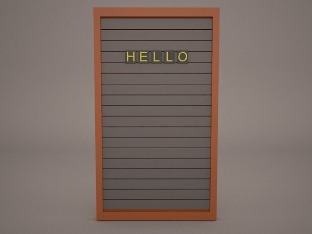 letter board sign Modelo 3D .c4d .max .obj .3ds .fbx .stl .blend 