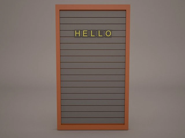 letter board sign 3D Model .c4d .max .obj .3ds .fbx .stl .blend