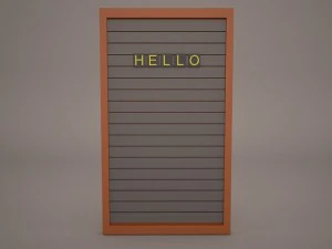 文字板サイン 3Dモデル