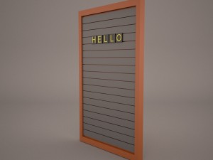 letter board sign Modelo 3D