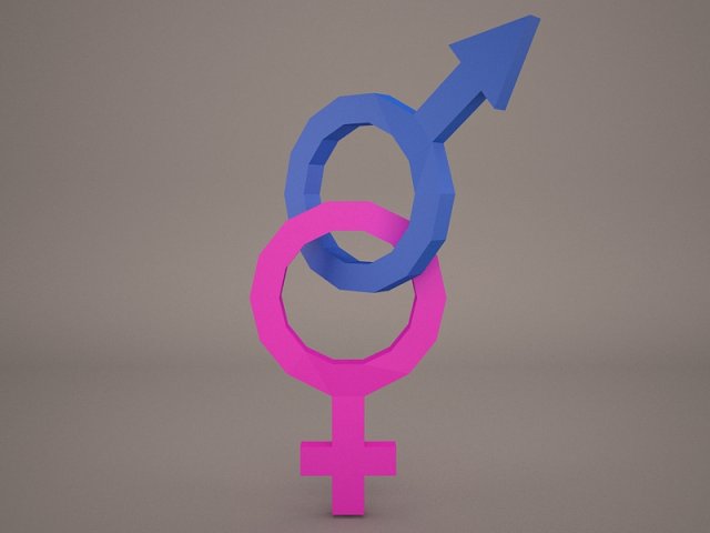 gender symbol 3D Model .c4d .max .obj .3ds .fbx .stl .blend 
