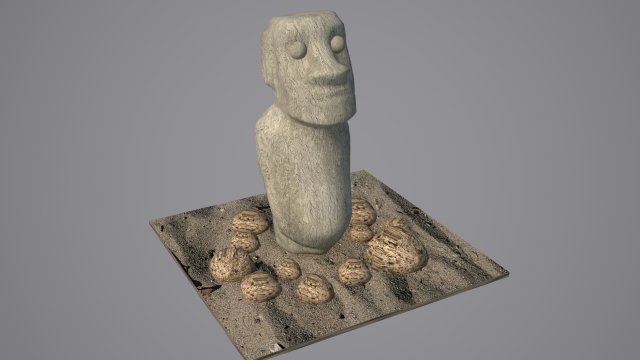 easter island moai statue Modelo 3D .c4d .max .obj .3ds .fbx .stl .blend 