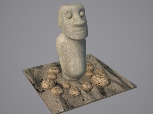 easter island moai statue 3D Model