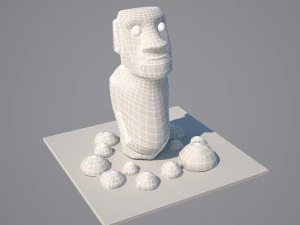easter island moai statue 3D Model
