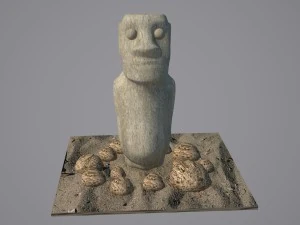 easter island moai statue 3D Model