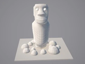 easter island moai statue 3D Model
