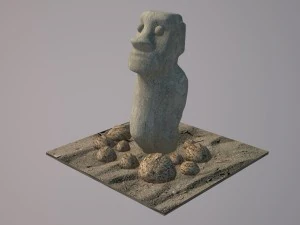 easter island moai statue 3D Model