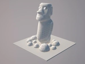 easter island moai statue 3D Model