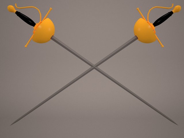 rapier sword 3D 모델 .c4d .max .obj .3ds .fbx .stl .blend 