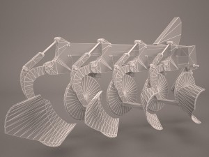 plough reversible hydraulic Modèle 3D