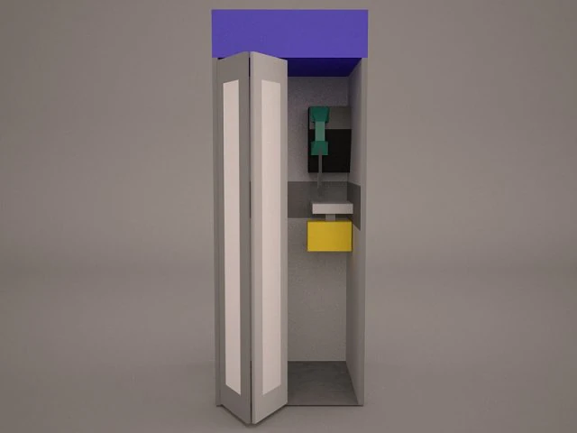 telephone booth 3D Model .c4d .max .obj .3ds .fbx .stl .blend 