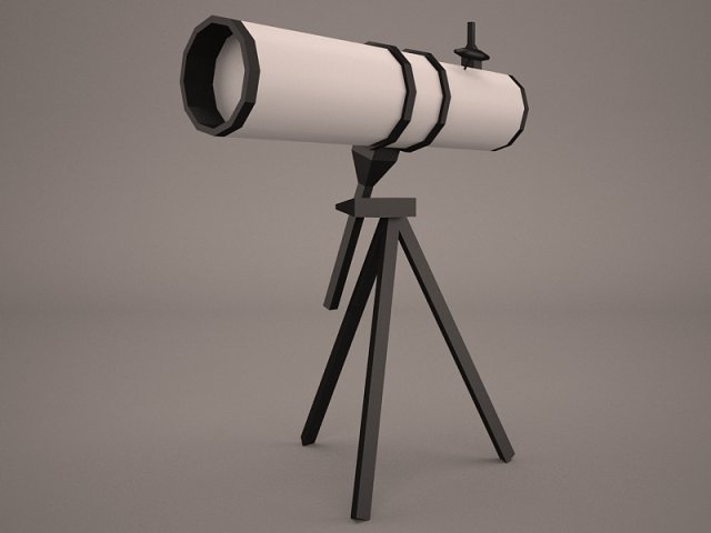 telescope 3Dモデル .c4d .max .obj .3ds .fbx .stl .blend 