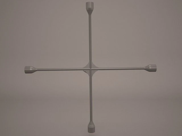 cross wheel spanner 3D Model .c4d .max .obj .3ds .fbx .stl .blend
