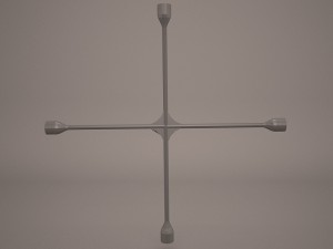 cross wheel spanner 3D मॉडल
