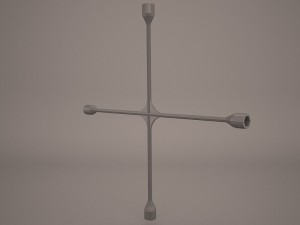 cross wheel spanner 3D 모델